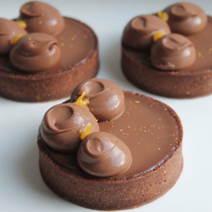 Chocolate and cherry tart